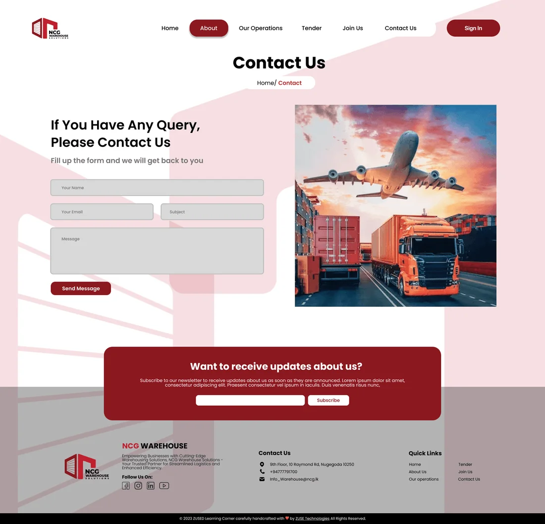 NCG Warehouse - Contact us